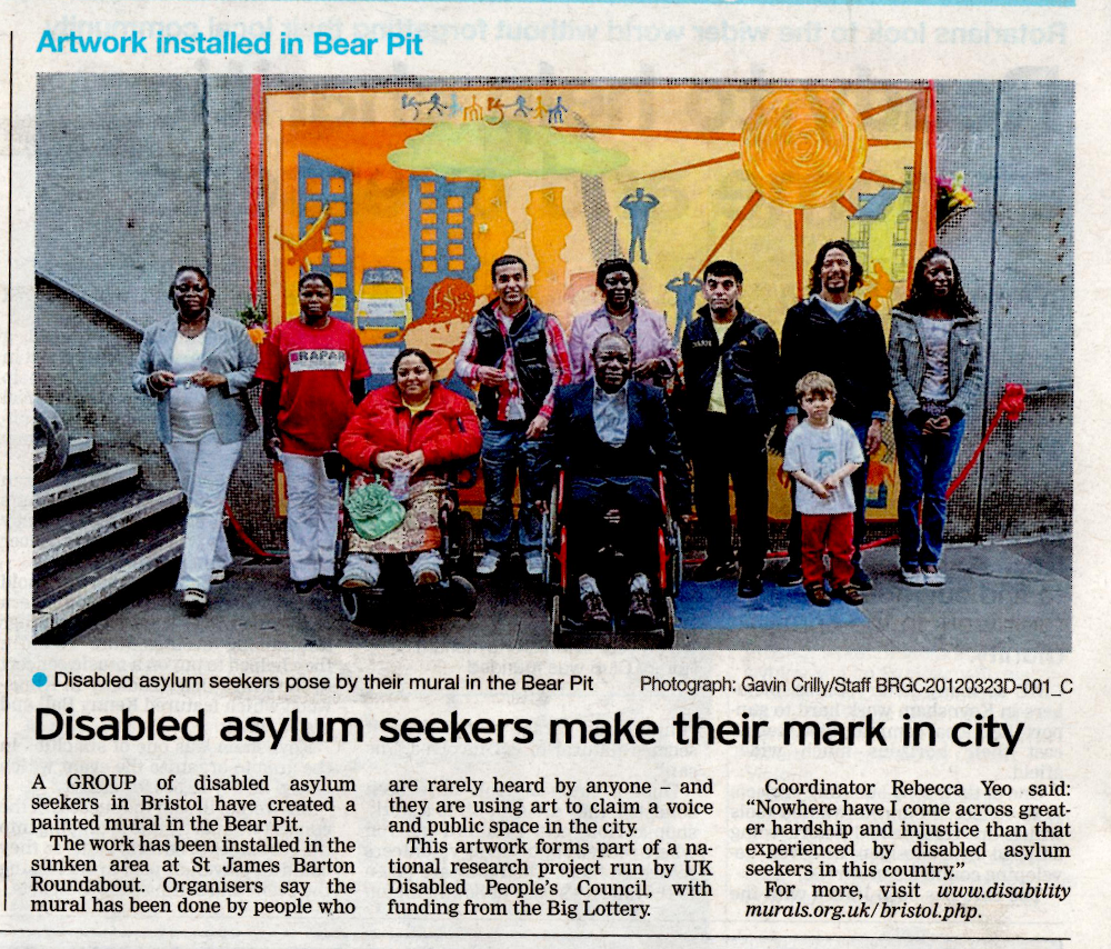 Article titled 'Disabled asylum seekers make their mark in city'